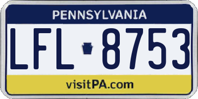 PA license plate LFL8753