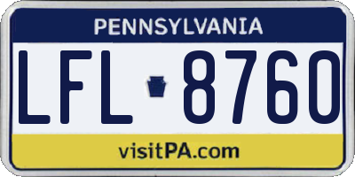 PA license plate LFL8760