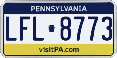 PA license plate LFL8773
