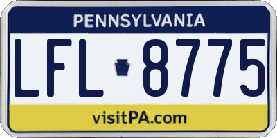PA license plate LFL8775