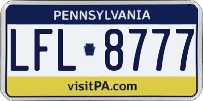 PA license plate LFL8777