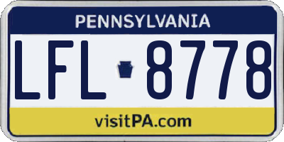 PA license plate LFL8778
