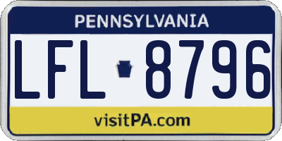 PA license plate LFL8796