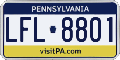 PA license plate LFL8801