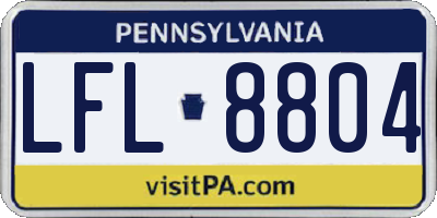 PA license plate LFL8804