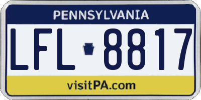 PA license plate LFL8817