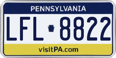 PA license plate LFL8822
