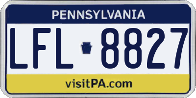PA license plate LFL8827