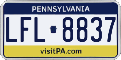 PA license plate LFL8837