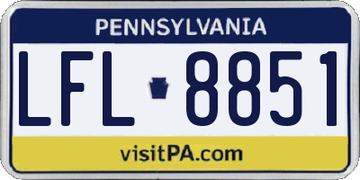PA license plate LFL8851