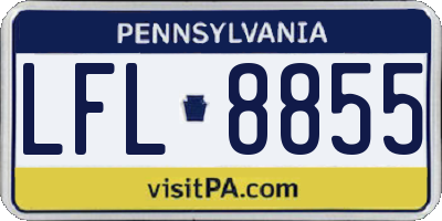 PA license plate LFL8855