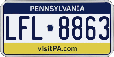 PA license plate LFL8863