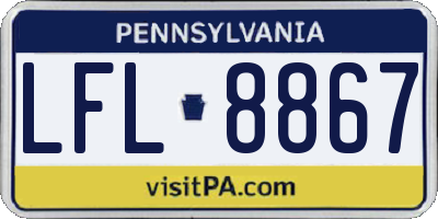 PA license plate LFL8867