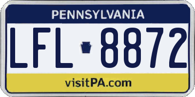 PA license plate LFL8872