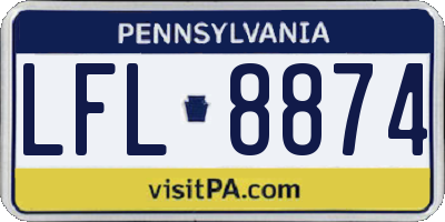 PA license plate LFL8874