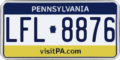 PA license plate LFL8876