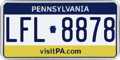 PA license plate LFL8878