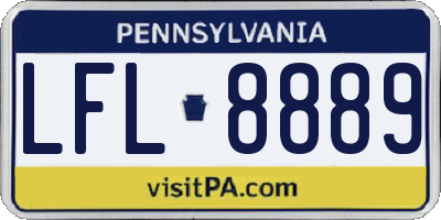 PA license plate LFL8889