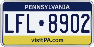 PA license plate LFL8902