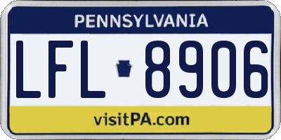 PA license plate LFL8906