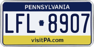PA license plate LFL8907