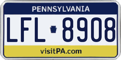 PA license plate LFL8908