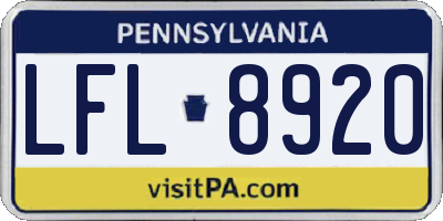 PA license plate LFL8920