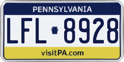 PA license plate LFL8928