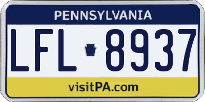 PA license plate LFL8937