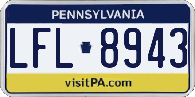 PA license plate LFL8943