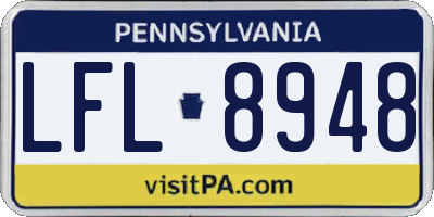 PA license plate LFL8948
