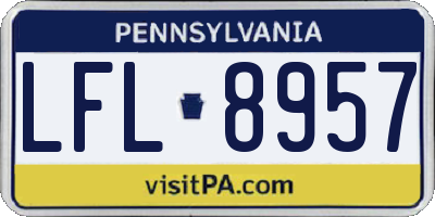 PA license plate LFL8957
