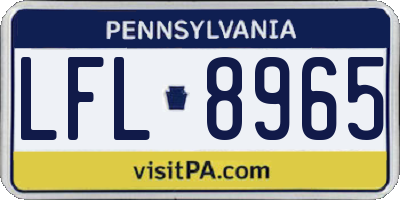 PA license plate LFL8965