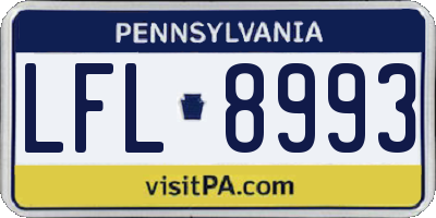 PA license plate LFL8993
