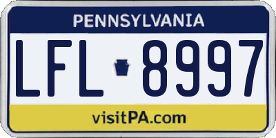 PA license plate LFL8997