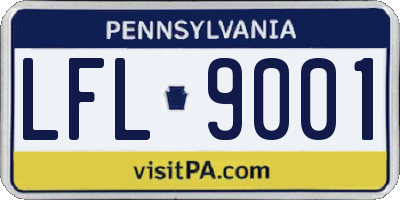 PA license plate LFL9001