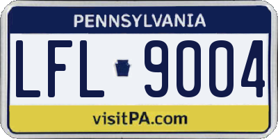 PA license plate LFL9004