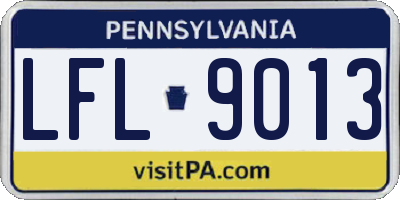 PA license plate LFL9013