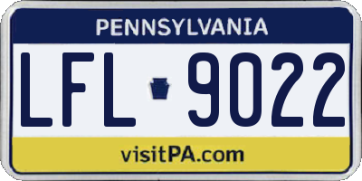 PA license plate LFL9022