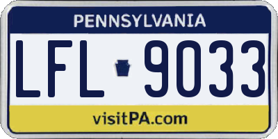 PA license plate LFL9033