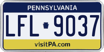 PA license plate LFL9037