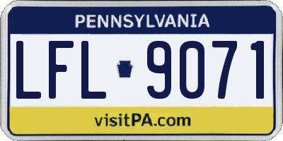 PA license plate LFL9071