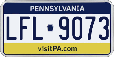 PA license plate LFL9073