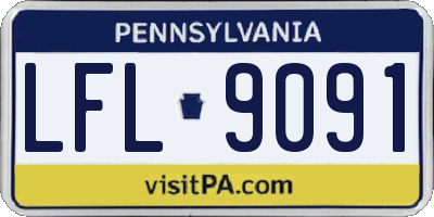 PA license plate LFL9091