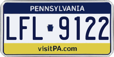 PA license plate LFL9122