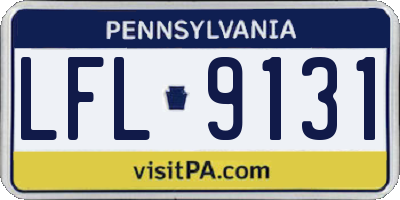 PA license plate LFL9131