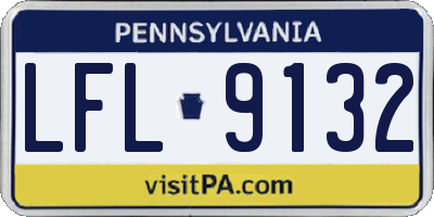 PA license plate LFL9132