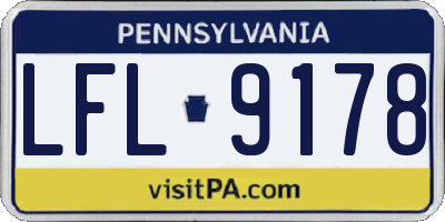 PA license plate LFL9178
