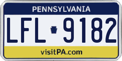 PA license plate LFL9182