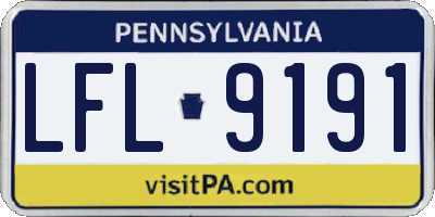 PA license plate LFL9191